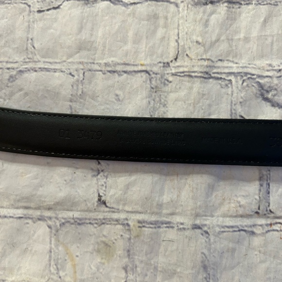 ANILINE FINISHED LEATHER GRAY USA MADE MENS BELT SIZE 38 GOLD TONE BUCKLE - Picture 6 of 8